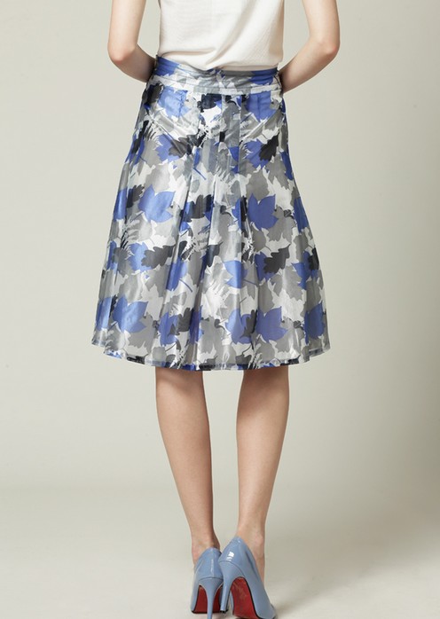 Maple leaf pattern chiffon skirt